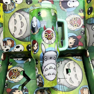 NOUVEAU Gobelet isotherme en acier inoxydable personnalisé de 40 oz avec motif de dessin animé <span class=keywords><strong>Totoro</strong></span>, <span class=keywords><strong>tasse</strong></span> à café portable pour l'extérieur avec boîte cadeau - Product Image 2