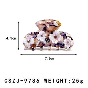 Pinces à cheveux en acétate 3D avec fleurs collantes personnalisées de 7,8 cm, vente en gros, pinces à cheveux écologiques, pinces à cheveux de haute qualité pour femmes - Product Image 2