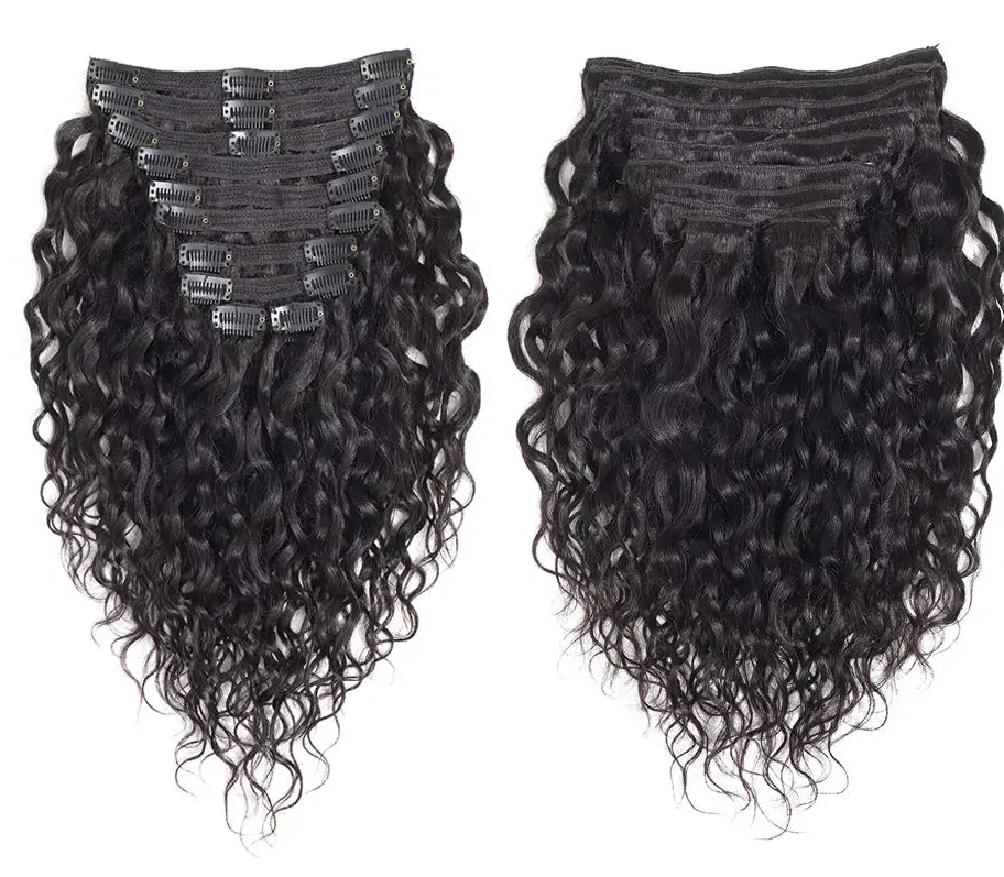 Fornecedor de cabelo Atacado 13A encaracolado lace clip ins 100% Human Clip na Extensão Do Cabelo para as mulheres negras