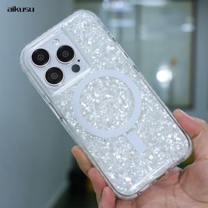 Funda para Teléfono de Nácar, Mate, Transparente, TPU, TPE, PC, 3 en 1, Magnética, para iPhone 16, 15, 14, 13, 12 Pro Max - Product Image 5