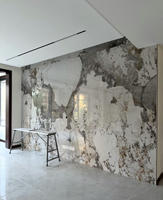 Panneau mural en marbre à base de cristal de carbone, panneau décoratif en placage de bois de bambou et charbon de bois, feuille de panneau mural en marbre pour hôtels et bureaux
