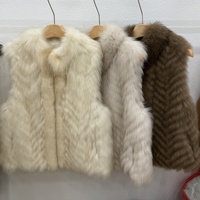 Gilet en fourrure de renard véritable pour femmes Tyan, gilet en fourrure de renard naturelle de luxe, sans manches, veste en fourrure pour femmes, gilet en fourrure de renard véritable chaud pour l'hiver