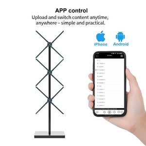 3 đơn vị nối 360 ° Hologram Fan xách tay chiếu với tripod & <span class=keywords><strong>App</strong></span> Wifi điều khiển cho Halloween Anime biển quảng cáo Showcase - Product Image 4