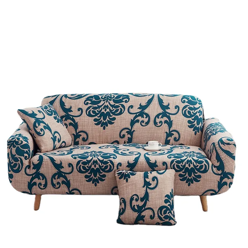 Beautiful Sofa Slipcovers Spandex Printed Stretch Couch Covers Floral Anti-Slip Furniture Protector for Living Room