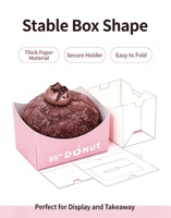 Boîte de présentation en carton gaufré incurvé à faible MOQ avec impression personnalisée pour pâtisseries, donuts, gâteaux et desserts de café – Vente en gros