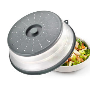 Bebas BPA silikon dilepas <span class=keywords><strong>Microwave</strong></span> dilipat <span class=keywords><strong>Splatter</strong></span> penutup penting alat memasak dapur dengan saringan makanan dan lubang kait - Product Image 4