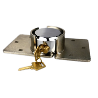 Cadenas rond dissimulé de 73 mm en acier, type hockey puck, avec 2 clés en laiton massif et supports
