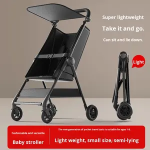 Poussette bébé légère et compacte, pliable, avec cadre métallique, pour s'asseoir et se recoucher - Product Image 2