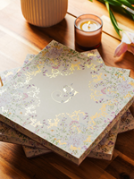 Boîte d'invitation de mariage personnalisée en aquarelle florale, carte 3D en forme de coquille avec impression dorée perlée pour papeterie de mariage de luxe