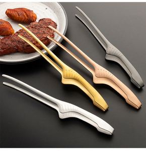 Pinces à barbecue en acier inoxydable doré, longues et pointues, ustensile durable et compatible lave-vaisselle pour pique-nique, camping, barbecue et cuisine - Product Image 2