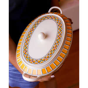 Set di Stoviglie Richard Ginori Lago da 12 Pezzi con Decorazione Colonna, Eleganti Vassoi da Servizio - Product Image 4