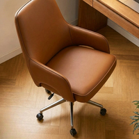 Chaise de bureau en cuir microfibre avec dossier solide et accoudoirs intégrés, chaise de bureau pivotante avec hauteur de siège réglable