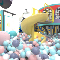 Aoleao Aire de jeux intérieure personnalisée Dreamland avec piscine à balles, toboggan, trampoline, carrousel pour enfants, jeux souples certifiés CE TUV
