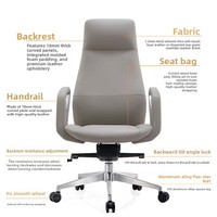 Chaise de conférence exécutive en cuir moderne, minimaliste, confortable et durable ; chaise de bureau pivotante inclinable et réglable en hauteur