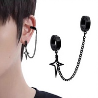 Boucles d'oreilles tendance pour adolescents, sans perçage, pour femmes et hommes, fausses boucles d'oreilles pendantes étoile, bijoux