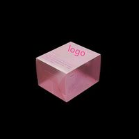 Boîte cosmétique rectangulaire en plastique transparent recyclé PET personnalisée de qualité supérieure, grande capacité, organisateur de maquillage, rouge à lèvres, crème pour les yeux