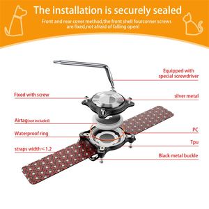 Para AirTag Holder para <span class=keywords><strong>Dog</strong></span> Cat <span class=keywords><strong>Collar</strong></span> con hebilla de metal Armor impermeable Funda protectora para Apple Airtags <span class=keywords><strong>Collar</strong></span> Holder - Product Image 3