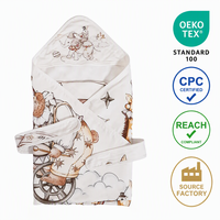 Couverture d'emmaillotage pour nouveau-né en coton/polyester, fabrication directe usine, OEM, ODM, marque privée, hiver, vente en gros, CPC, REACH, OEKO-TEX