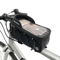 Laugeak bolsa de celular para bicicleta, bolsa de pvc, ajustável, universal, gps, guidão, moldura, para celular, ciclismo, navegação