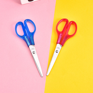 Stainless Steel Transparent Scissors 16.5 Cm Straight Blade For Office Student Craft And Child Safety Use - Product Image 1