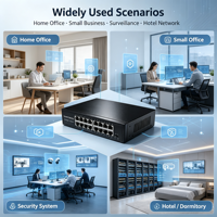 Commutateur réseau 16 ports 10/100 Mbps, boîtier métallique, commutateur Ethernet de bureau, Plug and Play pour caméra IP CCTV AP-5016
