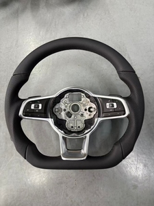 พวงมาลัยหนังแท้แบบกำหนดเองสำหรับรถยนต์ <span class=keywords><strong>Volkswagen</strong></span> Golf 7 MK7 Mk7.5 GTI Scirocco <span class=keywords><strong>Polo</strong></span> GTS <span class=keywords><strong>R</strong></span> <span class=keywords><strong>Line</strong></span> JETTA ปี 2014-2017 - Product Image 4