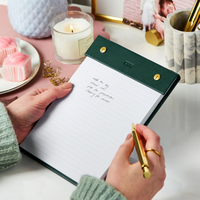 Carnet rechargeable A5 en cuir végétalien PU YY, ensemble cadeau de papeterie en cuir PU : carnet et bloc-notes