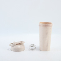 Bouteille shaker biodégradable en paille de blé 20oz avec logo personnalisé, mélangeur de protéines jetable écologique pour la nutrition sportive