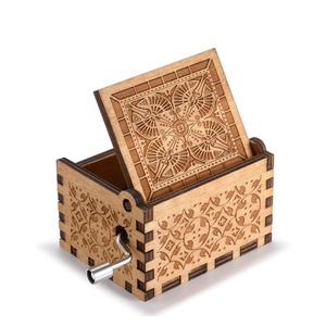 Custom <strong>Gifts</strong> Wooden Handicrafts Christmas Toy Music Box Christmas Decorations Moving Wooden Music Box Wood Music Box - Product Image 6