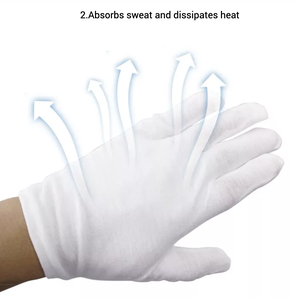 Guantes de trabajo de algodón orgánico, finos, blancos, 100% - Product Image 2