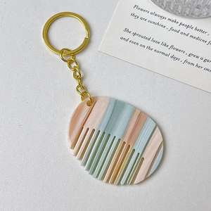 Pequeño peine de acetato colorido con textura, mini y lindo, colgante para llavero, accesorio portátil para bolso y coche - Product Image 6