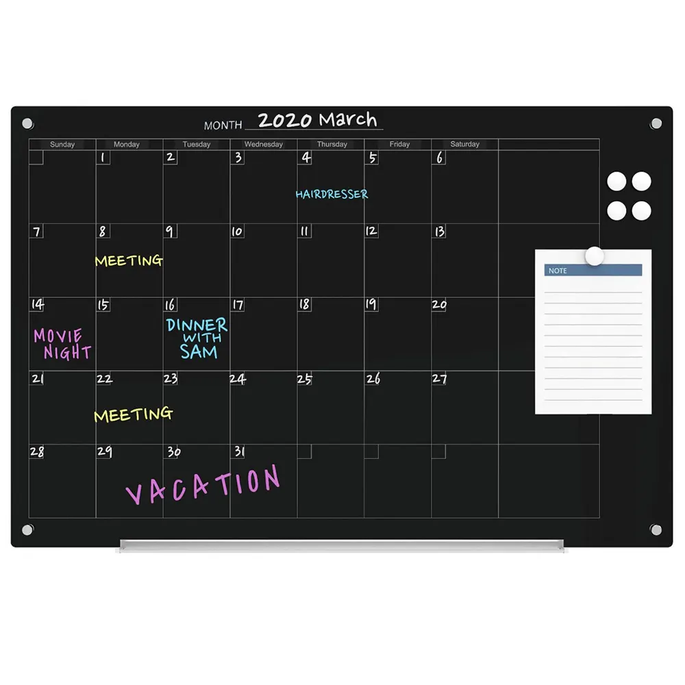 Custom Easy Clean Magnetic Dry Erase Magnetic Black Dry-erase Board Set Self Adhesive Magnet Blackboard Calendar Sticker Set