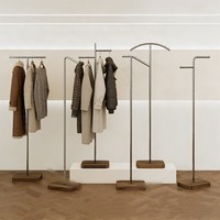 Expositor de Ropa para Tienda de Mujer, Estante de Isla de Acero Inoxidable, Perchero Colgante para Transmisiones en Vivo, Mobiliario Comercial