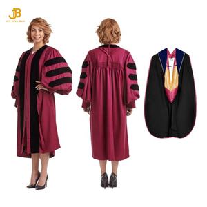 Toga de Graduación Doctoral Personalizada con Logotipo/Toga de <span class=keywords><strong>Doctorado</strong></span>/Túnica de <span class=keywords><strong>Doctorado</strong></span> con Capucha para Adultos - Product Image 1