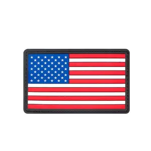 Patch 3D Bendera AS PVC Patch Kustom Bendera Amerika Tambalan Karet Dalam Warna Berbeda