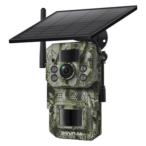 Caméra de chasse solaire Shiwojia 4G avec vision nocturne couleur, caméra de surveillance de la faune en extérieur avec reconnaissance d'animaux par IA - Product Image 1