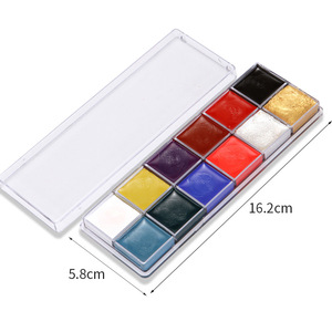 Paleta de pintura corporal de 12 colores, kit de pintura facial brillante con estuche para suministros de maquillaje de escenario - Product Image 6