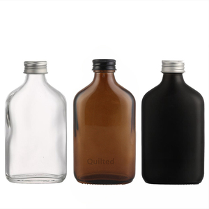 Petaca de 100 ml, 150 ml, 180 ml, Botella de Vidrio Transparente Plana o Ámbar para Jugo, Bebidas Frías con Ginebra - Product Image 1
