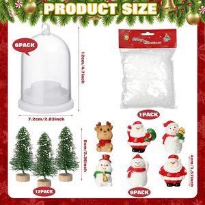 Décoration de table de Noël rustique avec rennes et paysage enneigé, fonctionnant sur piles, avec dôme en verre transparent et lumières LED féériques - Product Image 2