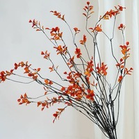 Chinesische Zen-Stil Rote Blätter, Künstliche Pflanzenzweige, Verwitterte Zweige für Blumenarrangements, Innendekoration