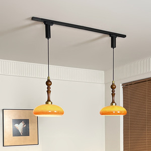 Pháp Phong Cách LED Theo Dõi Ánh Sáng Mặt Dây Chuyền Hồng Thủy Tinh Quả Óc Chó Treo Đèn Đèn Chùm & Mặt Dây Chuyền Đèn Cho Khách Và Phòng Ăn - Product Image 3