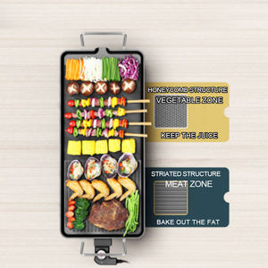 Large Electric BBQ <strong>Grill</strong> <strong>Pan</strong> Tabletop <strong>Grill</strong> for Family Electric Teppanyaki Table <strong>Grill</strong> Induction Griddle BBQ Hot Plate Barbecu - Product Image 2