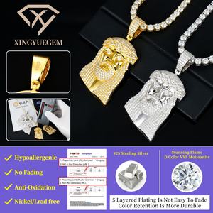 Pendentif personnalisé pour homme en argent sterling 925, style hip-hop, plaqué rhodium, avec chaîne en moissanite glacée, certifié, pour fêtes et événements - Product Image 6