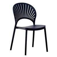 Chaises empilables d'extérieur modernes en plastique Duralife marron bleu rouge jaune sans accoudoirs PP