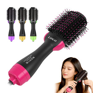 Secador de pelo portátil 2 en 1 de alta velocidad para mujer, mini cepillo de aire caliente con iones negativos para un look de peinado con volumen. - Product Image 1