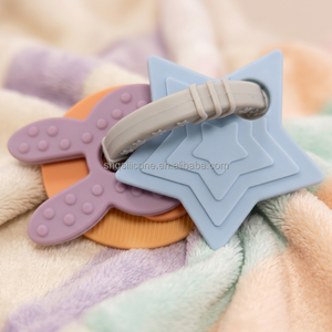 Anneau de dentition en silicone souple pour bébé, sans BPA, sûr, jouet à mâcher, masseur de gencives, anneau facile à saisir, jouet apaisant pour <span class=keywords><strong>les</strong></span> tout-petits - Product Image 3