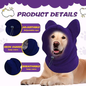 Cache-oreilles pour chien hiver, protège-oreilles réglable pour chien, cache-cou imperméable et anti-froid pour chien - Product Image 6