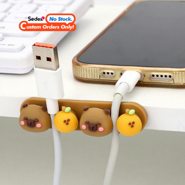 Custom Logo Magnetic Adhesive Silicone Cable Organizer Clips Portable Desktop Cable Management for Wardrobe Manufacturer Branded