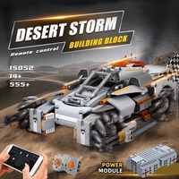 MOULD KING-bloques de construcción de coche técnico para niños, 15052, 555 piezas, MOC, bloques de construcción, Control remoto, motorizado, camión Storm del desierto, modelo de Juguetes