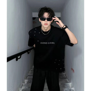 <span class=keywords><strong>Camiseta</strong></span> de <span class=keywords><strong>Manga</strong></span> <span class=keywords><strong>Corta</strong></span> para Hombre, Estilo Urbano Americano 2025, Diseño Exclusivo de Verano, con <span class=keywords><strong>Hombreras</strong></span>, Marca de Moda, Estampado 3D con Letras - Product Image 6
